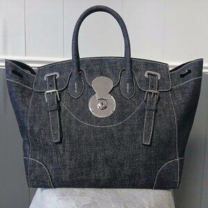 Vintage Ralph Lauren Ricky 33 Black Denim Satchel